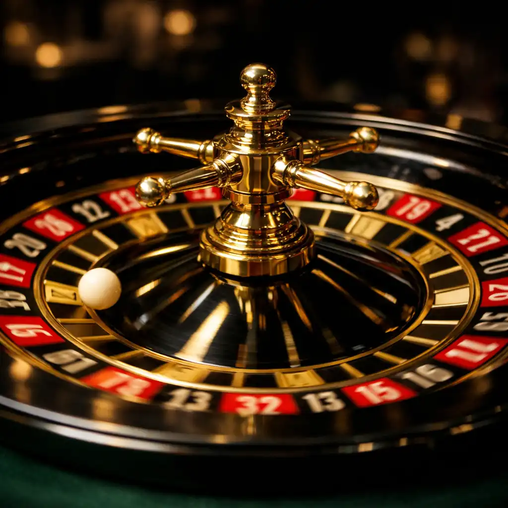 Roulette wheel spinning during a private casino night